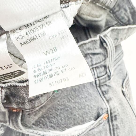 Levi's 501 Charcoal Denim Cutoff Jean Shorts Black Denim Button Fly Size 28 - Picture 4 of 5